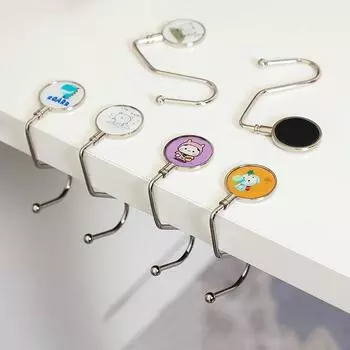 Большой мультяшный узор, несущий боковой крючок для стола, металлический переносной подвесной крючок для сумки, вешалка для сумок, складной подвесной крючок для стола