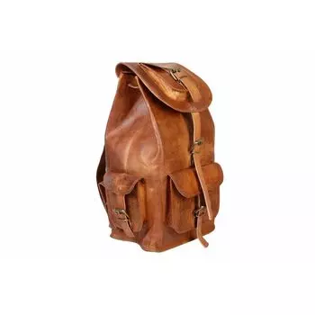 Большой мужской винтажный рюкзак из натуральной козьей кожи, дорожный рюкзак, спортивная сумка для ноутбука 22x10x9 коричневый