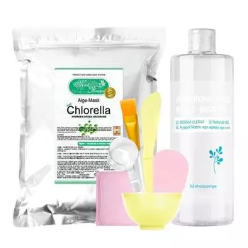Большой набор для моделирования, стартовый набор Chlorella 1 кг + 6 инструментов + мультибустер с гиалуроновой кислотой 500 мл