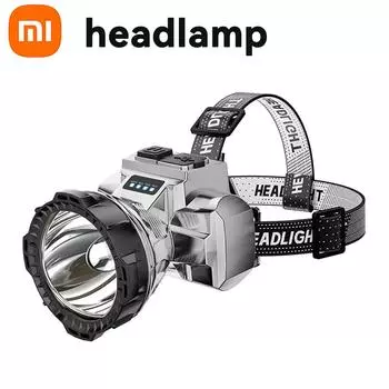 Большой налобный фонарь с чашкой света, наружное освещение, мощный налобный фонарь с зарядкой через USB, устанавливаемый на голову для ночной рыбалки