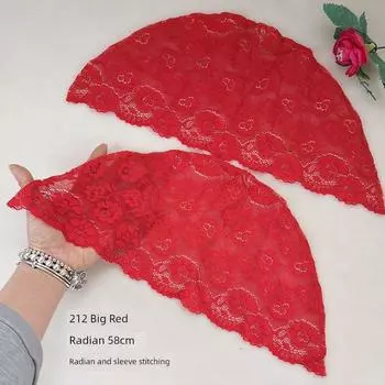 Большой нарукавник Длинный безрукавный слинг Летний солнцезащитный нарукавник Покрытие для рук Декор Кружево Полуфабрикаты Ручное шитье Big Red L