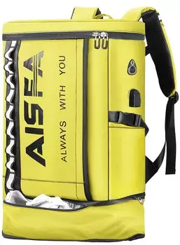 Большой нижний расширяющийся дюймовый светоотражающий USB-зарядный Disaster Mountain A4 Storage PU желтый осенний рюкзак [AOSLE], мужской рюкзак, емкость, 30-35 л,