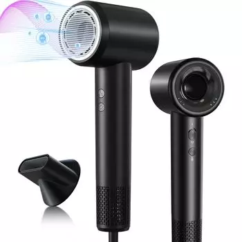 Большой объем воздуха, высокая скорость подачи воздуха, постоянное и быстрое переключение между отрицательными ионами и бесщеточным режимом, 3 уровня потока воздуха, 3 температуры воздуха, перегрев салона, дома