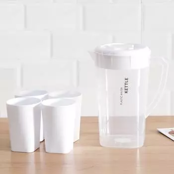 Большой ёмкостный чайник для холодной воды 1,3/2,2/3 л, кувшин для сока, летний кувшин 1.3L белый