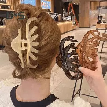 Большой осьминог коготь для волос женские густые волосы задняя головка для душа заколка для волос нескользящие аксессуары для волос инструменты для укладки волос светло-желтого