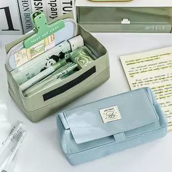 Большой открытый пенал пенал мультяшная собака держатель канцелярских принадлежностей сумка для хранения для школы