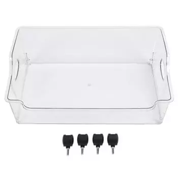 Большой открытый передний контейнер для хранения с колесами, прозрачный съемный переносной контейнер для хранения под кроватью