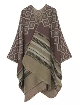 Большой палантин пончо глушитель Ortega Check палантин этнический узор хаори шаль 17 цветов женское пальто зимнее полудлинное женская обувь осеннее хаори хаори кофейный