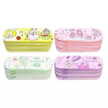 Большой пенал многоцелевой милый стильный 3-слойный пенал большой емкости с расписанием занятий Purple