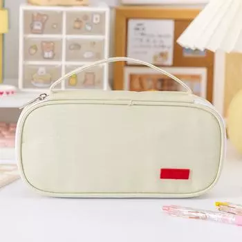 Большой пенал, вместительный пенал для канцелярских ручек, сумка для хранения большой емкости, держатель, органайзер для маркерных ручек для женщин и мужчин One Size бежевый