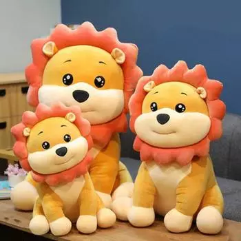 Большой плюшевый лев, спокойная игрушка, пара плюшевых кукол, мягкая игрушка в виде льва, детская подушка для сна, игрушки, украшения, подарки на день рождения 50cm