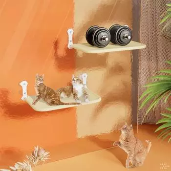 Большой подоконник для кошек, гамак для кошек, сиденье у окна, гамак для кошек, гамак для стены с 4 сильными присосками, складные кровати для кошек в помещении 45x30cm хаки