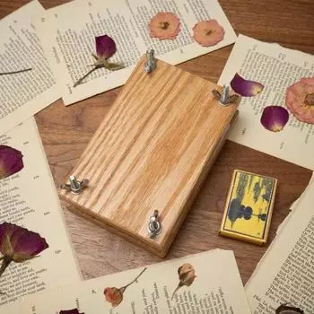 Большой пресс для цветов, регулируемый пресс для растений, инструмент для сохранения цветов, самодельный пресс для сухоцветов, подарок для детей, любителей природы цвет старого дерева