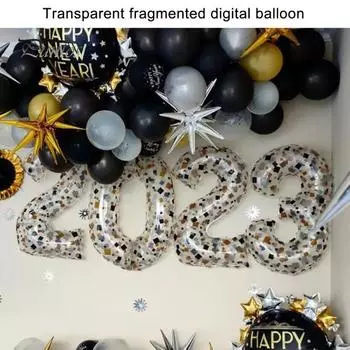 Большой прозрачный изысканный воздушный шар для вечеринки с принтом в форме номера, принадлежности для вечеринок на воздушном шаре