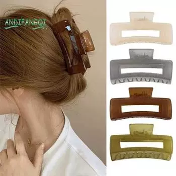 Большой прозрачный коготь для волос цвета желе - прямоугольная заколка на затылке для ванны, душа, аксессуары для волос с дизайном акулы зелёный