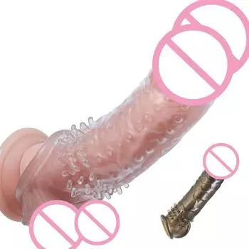 Большой прозрачный кристалл экзотический презерватив носить мужской пенис комплект пенис расширенный чехол для пары взрослых секс-продукт Elephant Cover Transparen