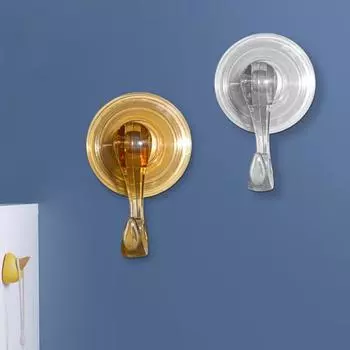 Большой прозрачный многоразовый экономящий место круглый бесследный кронштейн крючок настенный присоска прочный вакуумный крючок бытовые принадлежности 9cm жёлтый