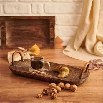 Большой прямоугольный поднос Bambum Beris с ручкой