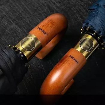 Большой японский складной ретро-зонт, ветроустойчивый зонт, солнцезащитный зонт, изогнутая ручка, ручка из цельного дерева 115cm