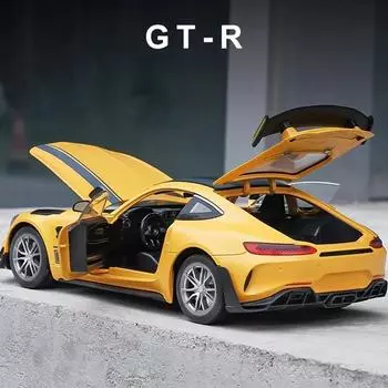 Большой размер 1:18 масштаб Benz GT R Green Demon Super Car Модель литые игрушки транспортные средства дети мальчики подарок на день рождения украшение дома