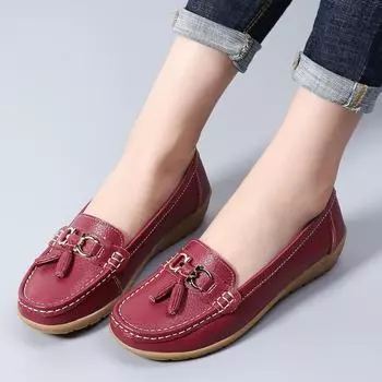 Большой размер 44, натуральная кожа, на плоском каблуке, удобные туфли для женщин среднего возраста 44 синий