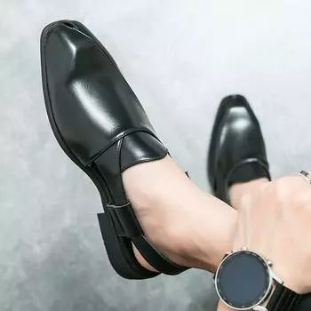 Большой размер 46, летние новые мужские сандалии с низким верхом, повседневные, модные, корейская версия, дышащие, молодежные, маленькие кожаные туфли 38