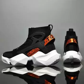 Большой размер 46 высокие кроссовки мужские ботильоны повседневные кроссовки удобные легкие спортивные кроссовки для мужчин теннис ходьба обувь для спортзала 45 черный белый