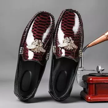 Большой размер 48 летние туфли Doudou ленивые однопедальные деловые повседневные кожаные туфли мужские дышащие корейские версии модные мужские туфли для вождения 38 бордовый