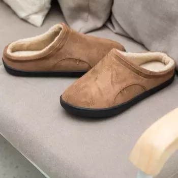 Большой размер 49 домашние тапочки для мужчин зимние замшевые короткие плюшевые мужские тапочки нескользящие комнатные тапочки для пар мягкая домашняя обувь для мужчин 4546