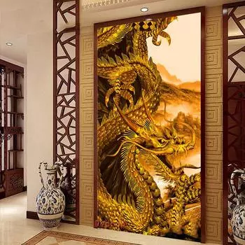 Большой размер 5d алмазная живопись Древний китайский дракон узор вышивка крестиком Алмазная мозаика вышивка вера домашний декор Full Round 20x40CM