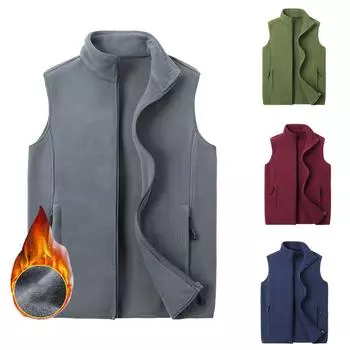 Большой размер 8xl осенне-зимняя модная однотонная жилетка мужская большого размера безрукавка мужская жилетка свободная повседневная спортивная куртка L чёрный