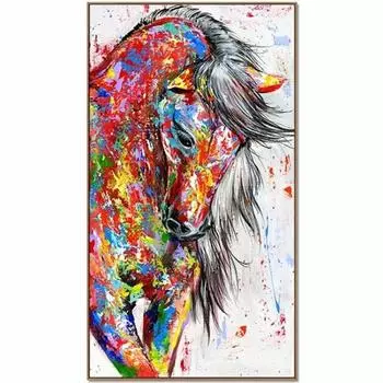 Большой размер, абстрактные картины маслом с лошадьми, печать на холсте, современные HD-принты, картины с лошадьми для дома, гостиной, Cuadro 21*30cm