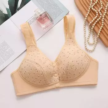 Большой размер без стального кольца, дышащий и удобный бюстгальтер, застежка на пуговицы спереди, бесшовное нижнее белье сзади 38/85
