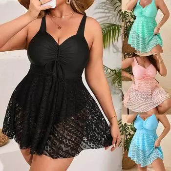 Большой размер бикини цельный купальник женский сексуальный глубокий V-образный вырез цветочный принт бикини купальники пляжная одежда танкини монокини 0XL чёрный