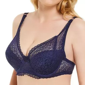 Большой размер CD, тонкий хлопковый кружевной бюстгальтер с чашечками по бокам, летнее дышащее женское нижнее белье со стальной оправой 80C чёрный