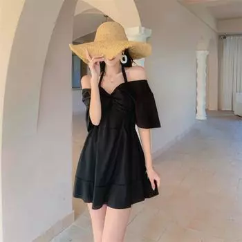 Большой размер цельный купальник женский профессиональный консервативный тонкий купальник, закрывающий живот S красный