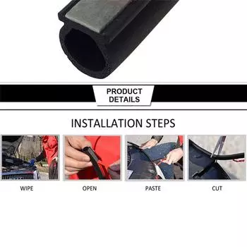 Большой размер D-образный уплотнительный уплотнитель для звукоизоляции, резиновый уплотнитель для автомобиля 3M, ширина * высота 14 * 12 2M