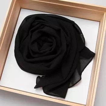 Большой размер длинный хиджаб премиальный тяжелый шифоновый шарф малайзийский мусульманский хиджаб длинная шаль однотонные обертывания тудунг бавал 2М*72СМ