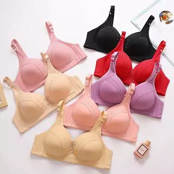 Большой размер для мам без стального кольца, закрытая по бокам грудь, удобное и дышащее нижнее белье, бюстгальтер со сборкой и поддержкой. 36/80 фиолетовый