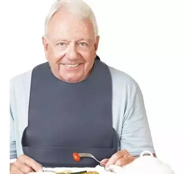 Большой размер для взрослых силиконовый нагрудник для еды для пожилых людей водонепроницаемый нагрудник для отрыжки унисекс регулируемый нагрудник многоразовый для пожилых людей не требует стирки защита синий