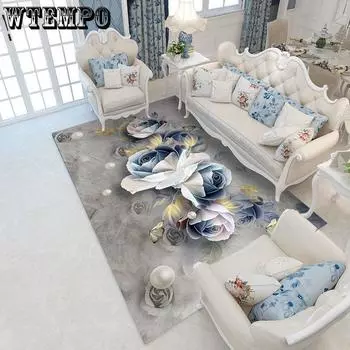 Большой размер Гостиная 3D ковры прямоугольные коврики цветочный коврик диван журнальный столик коврик спальня кабинет 120cm*180cm