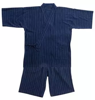 Большой размер хлопок лен Shijira Jinbei 3л темно-синий (МКС) MC.SP
