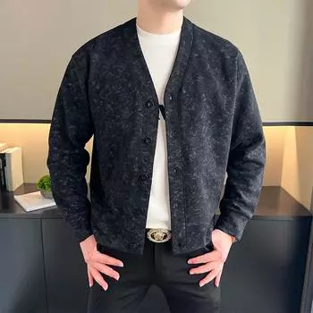 Большой размер кардиган свитер для мужчин, свободный крой, пухлый, размер плюс, V-образный вырез, большой размер для мужчин 10XL
