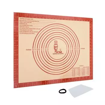 Большой размер коврика для выпечки, пищевой силиконовый коврик для выпечки с весами 50 x 40 см, кухонный коврик для выпечки, защита варочной поверхности, кондитерские инструменты, тепло