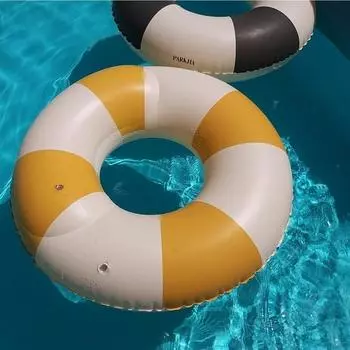 Большой размер курорта 100 см, водный игровой надувной круг для Instagram, горчичный, 1 шт., корейские товары для водных развлечений
