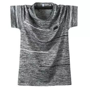 Большой размер, летняя тонкая быстросохнущая футболка из тонкого ледяного шелка с короткими рукавами, мужская толстовка, облегающая рубашка с круглым вырезом и половиной рукава 9XL синий