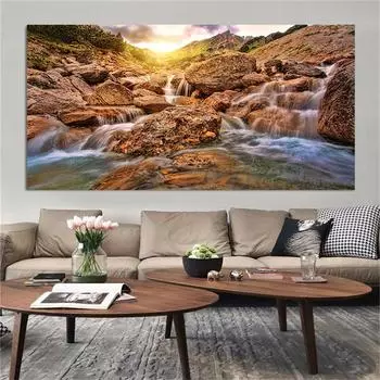 Большой размер пейзажные фотографии лесные постеры и принты деревья река отражение холст живопись для гостиной домашний декор Cuadros 20cm40cm NoFrame