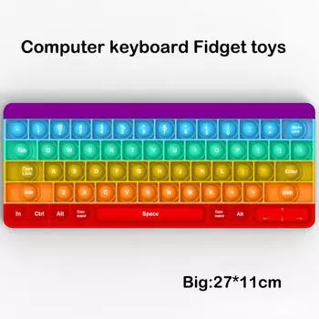 Большой размер Pops It Fidget Toys Push Bubble для компьютера в форме клавиатуры для взрослых Игрушка для снятия стресса Popit Squishy Детские антистрессовые игрушки в подарок