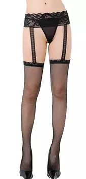 Большой размер пояс для чулок ажурные колготки интегрированные чулки для чулок для мужчин косплей медсестра горничная готический костюм Лолиты сетка [Localoka] (Маленький черный)
