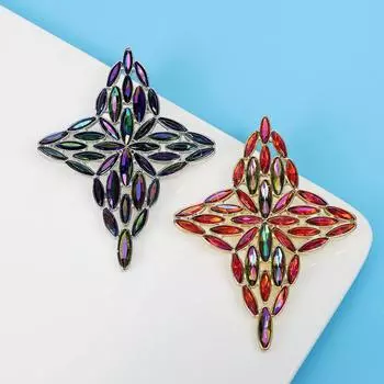 Большой размер, простая форма креста, геометрическая брошь, универсальная, стильная и модная, большая булавка. золотой